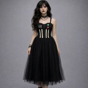 Royal Bones by Daang Sexy Corset Bustier Goth Punk Dress Style 101103 Size Large